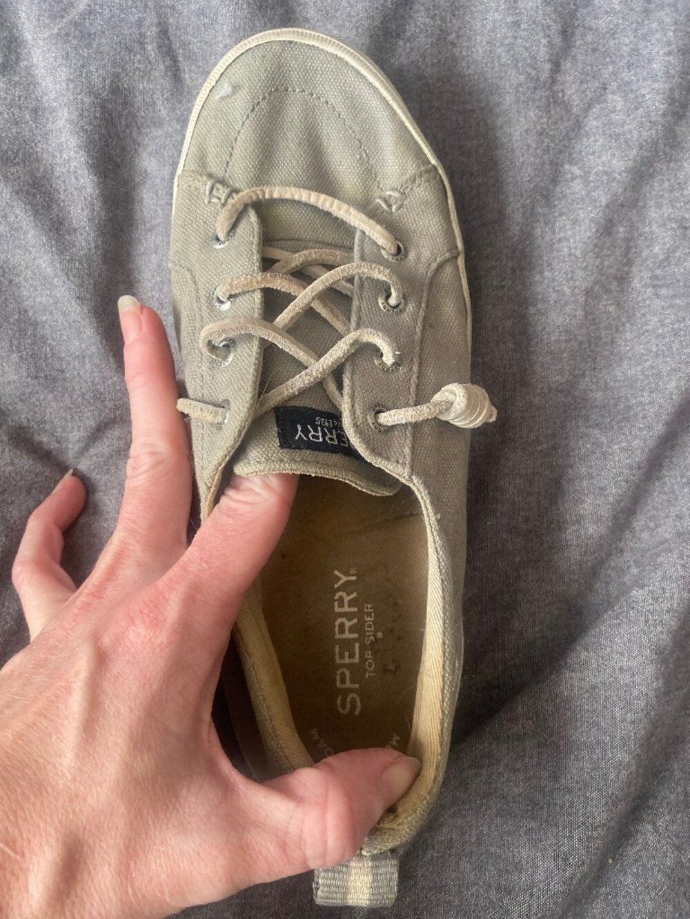 Sperry Top-Sider Gray Canvas Lace-Up Sneakers